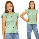 БЛУЗКА Топ РЕБИНКА С Оборками ЗЕЛЕНАЯ Хлопок 158