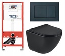 TECE КАРКАС УНИТАЗА ВСТРАИВАННОГО МОНТАЖА CARLA BLACK НАБОР С ЧАШОЙ ​​И ЧЕРНЫМИ КНОПКАМИ 7 в 1