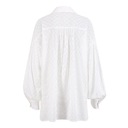 Модный комплект из белой хлопковой блузки с воротником и шортами.