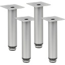 4x NÓŻKA NOGA DO MEBLI STOPKA MEBLOWA REGULOWANA H-15cm H-150 MATOWY CHROM