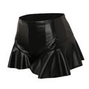 Sexy šortky z umelej kože Ruffled Women PU Mini Sho Dominujúci vzor orientálny