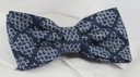 Мужской галстук-бабочка с нагрудным платком - Alties - Темно-синий, клетка