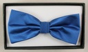 Синий гладкий галстук-бабочка с нагрудным платком - Alties