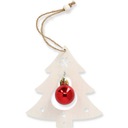 ДЕРЕВЯННАЯ ЕЛОЧНАЯ БЕЗУХА С ПОДВЕСКОЙ И ШАРОМ ВНУТРИ.