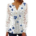 МОДНАЯ ЖЕНСКАЯ БЛУЗКА, ЭЛЕГАНТНАЯ РУБАШКА В ЦВЕТОЧНЫЙ ЦВЕТ, КЛАССИЧЕСКОЕ КРУЖЕВО, СВОБОДНОЕ