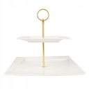ДВУХЯРУСНАЯ ФАРФОРОВАЯ ПОДСТАВКА, торт, фрукты, VIVA GOLD