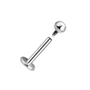 Серебряная серьга LABRET с шариком GW. Хирургическая сталь 316L Размер 1,2/8/3