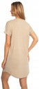 HENDERSON APPAREL Dámska nočná košeľa s krátkym rukávom 100% BAVLNA - S Dominujúca farba béžová