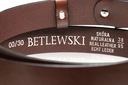 BETLEWSKI Мужской кожаный ремень, натуральная кожа, коричневый, классический, регулировка 95