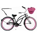 Велосипед жіночий Beach Cruiser 26 LADY SPRINGER чорний рожевий кошик ROYALBI
