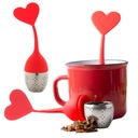 ZAPARZACZ DO HERBATY ZIÓŁ SERCE Silikonowy czerwony Walentynki