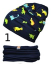 Весенняя шапка и шарф для мальчика ДИНОЗАВРЫ *цвет* 2-5л