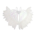 Detský kostým anjelských krídel s perím pre dospelých v bielej farbe