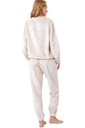 Sladké teplé plyšové dámske pyžamo dlhé na zimu sťahovacie XS béžové Model betsy