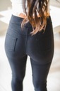Čierne dámske nohavice tregginsy vysoký stav L/XL Stredová část (výška v páse) vysoká