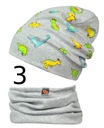 Весенняя шапка и шарф для мальчика ДИНОЗАВРЫ 1-3 лет.