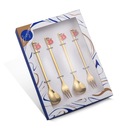 Набор рождественских ложек и вилок из 4 предметов, посуда из нержавеющей стали для рождественской елки с изображением лося