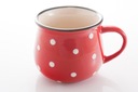 КРУЖКА КРАСНАЯ БОЧКА С ТОЧКАМИ, КУБА 230 МЛ