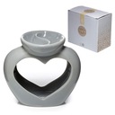 Керамический ароматический камин 13,5 см, серый Сердце