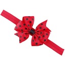 ДЕТСКАЯ ПОВЯЗКА НА ГОЛОВУ, бантик, КРАСНЫЙ узор в горошек