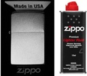 Комплект зажигалок ZIPPO Сатиновый хром + бензин