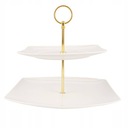 ДВУХЯРУСНАЯ ПОДСТАВКА ФАРФОРОВЫЙ УЗОР торт фрукты IZABELLA GOLD