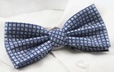 Мужской галстук-бабочка и нагрудный платок - Алти - Синий с геометрическим узором