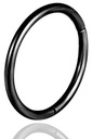 Серьги КЛИКЕР, черный стальной обруч, перегородка, спираль козелка, 6 мм / 1 мм