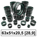 PAKIET TŁOKOWY PIĘCIOELEMENTOWY USZCZELNIACZ TŁOKA KGD 63x51x20,5