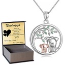 Серебряное ожерелье со слоном 925 Серебряная цепочка Подарок для мамы, жены, гравера