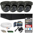 ДОМАШНИЙ МОНИТОРИНГ 4 НАРУЖНЫЕ КУПОЛЬНЫЕ КАМЕРЫ С ГРАФИТОМ 8MPX 4K UHD