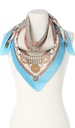 синий шарф, цепочки, платок, нарядная шаль