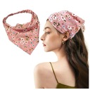 ЛЕТНИЙ ШАРФ ПОВЯЗКА НА ГОЛОВУ ЦВЕТЫ ТЕМНО-РОЗОВЫЕ ДЛЯ ЛЕТА