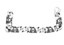 Ewena Oceľový náramok zdobený lebkami Celková dĺžka 15 cm