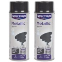2x краски спрей спрей черный металлический металлический высокий глянец 400 мл