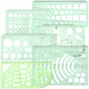 Набор шаблонов рисования линейки геометрического масштаба