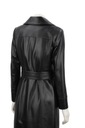 Čierny Dámsky kožený kabát klasický s remienkom DORJAN KRN450 XS Veľkosť XS