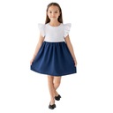Galove šaty do školy Návštevnícke šaty bielo-modré Lily Grey 134 Veľkosť (new) 134 (129 - 134 cm)