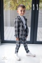 Oblek pre chlapca s kockovanou bavlnou 74 ČIERNY Vek dieťaťa 6 mesiacov +