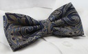 Мужской галстук-бабочка и нагрудный платок — Alties — темно-синий с бежевым узором