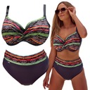 КУПАЛЬНЫЙ КОСТЮМ ИЗ ДВУХ ЧАСТЕЙ, С ВЫСОКОЙ ПОСАДКОЙ, С УТЕПЛКОЙ, ЖЕНСКИЙ КОСТЮМ, РАЗМЕР 70H