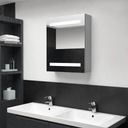 vidaXL Kúpeľňová skrinka so zrkadlom a LED, sivá betónová, 50x14x60 cm Značka iná