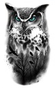 Временная моющаяся татуировка Black Owl Owl Dark Forest TM22