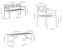 IKEA BONDHOLMEN Stôl a 3 stoličky s podlahami.+ záhradná lavica biela/béžová EAN (GTIN) 5906269952669
