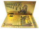 Kolekcjonerski Banknot 5 EURO Pozłacany Stan opakowania zastępcze
