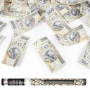 DŁUGA TUBA Z BANKNOTAMI 200PLN 60cm KONFETTI
