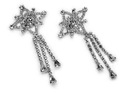 Длинные серьги-клипсы Серебряные свадебные украшения