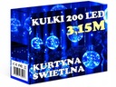 ZÁVES GULIČKY 200 MICRO 5M LED GULIČKY VIANOČNÚ LAMPU MODRÁ girlanda