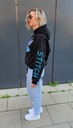 S203 CZARNA HOODIE STITCH BOXY HOODIE S/M Rękaw długi rękaw