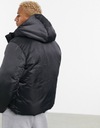 Čierna zateplená pánska bunda s kapucňou defekt Značka Asos Design